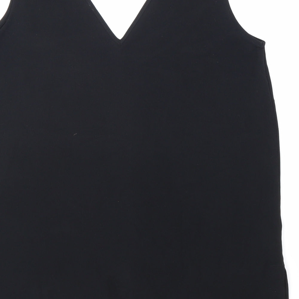 Marks and Spencer Womens Black Polyester Basic Tank Size 8 V-Neck