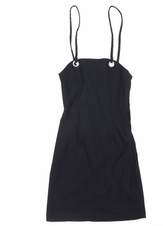 Don't Call me Jennyfer Womens Black Viscose A-Line Size XS Square Neck Zip