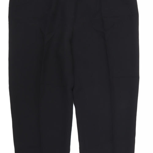 Anne Harvey Womens Black Polyester Trousers Size 14 L27 in Regular Zip