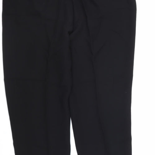 Anne Harvey Womens Black Polyester Trousers Size 14 L27 in Regular Zip