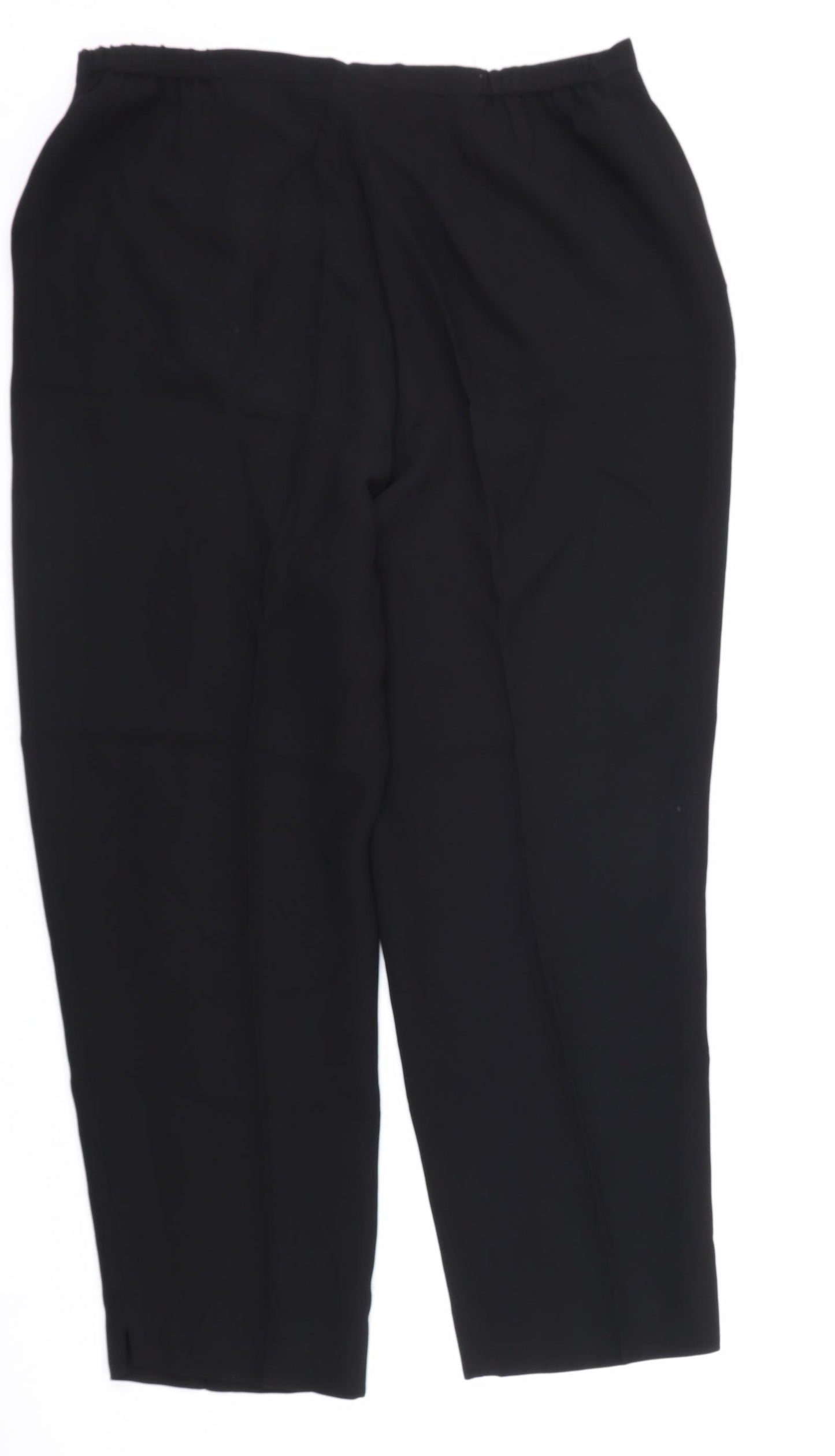 Anne Harvey Womens Black Polyester Trousers Size 14 L27 in Regular Zip