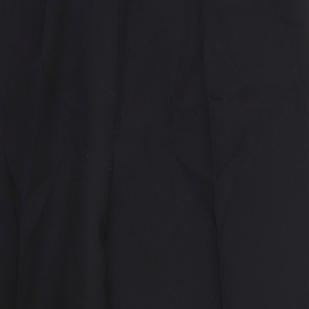 Anne Harvey Womens Black Polyester Trousers Size 14 L27 in Regular Zip
