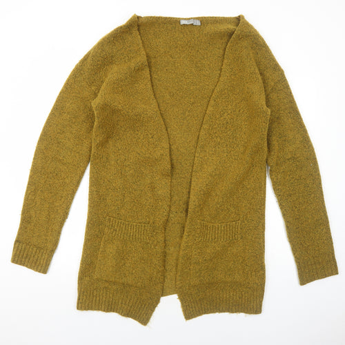 ASOS Womens Yellow V-Neck Acrylic Cardigan Jumper Size 10