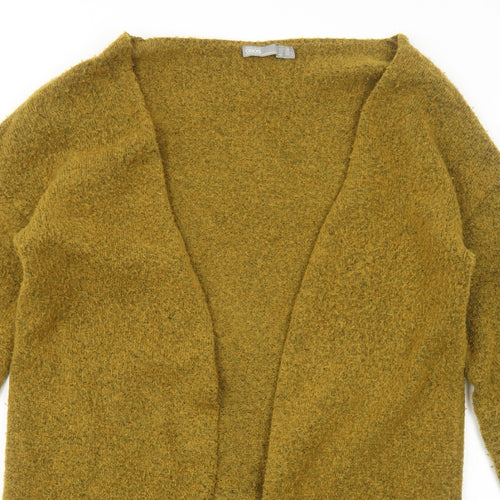 ASOS Womens Yellow V-Neck Acrylic Cardigan Jumper Size 10