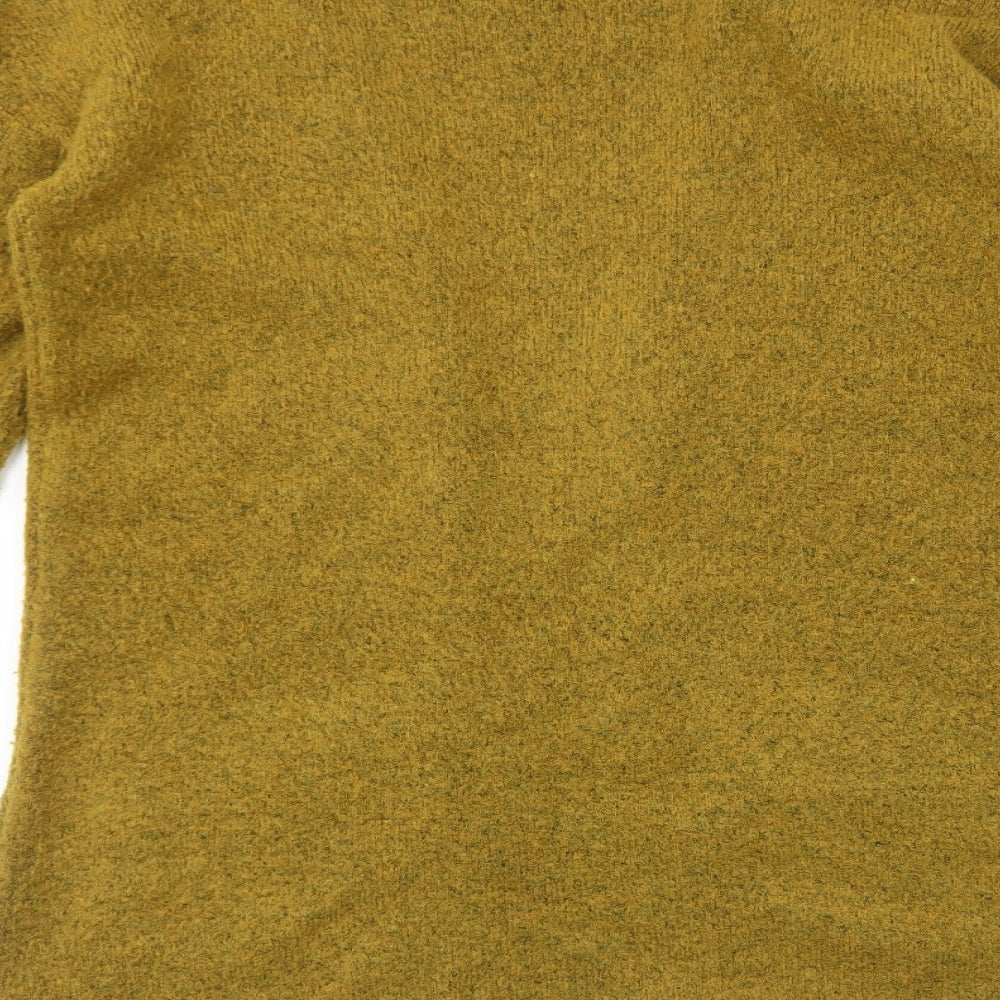 ASOS Womens Yellow V-Neck Acrylic Cardigan Jumper Size 10