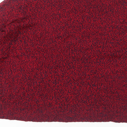 H&M Womens Red Round Neck Acrylic Pullover Jumper Size S