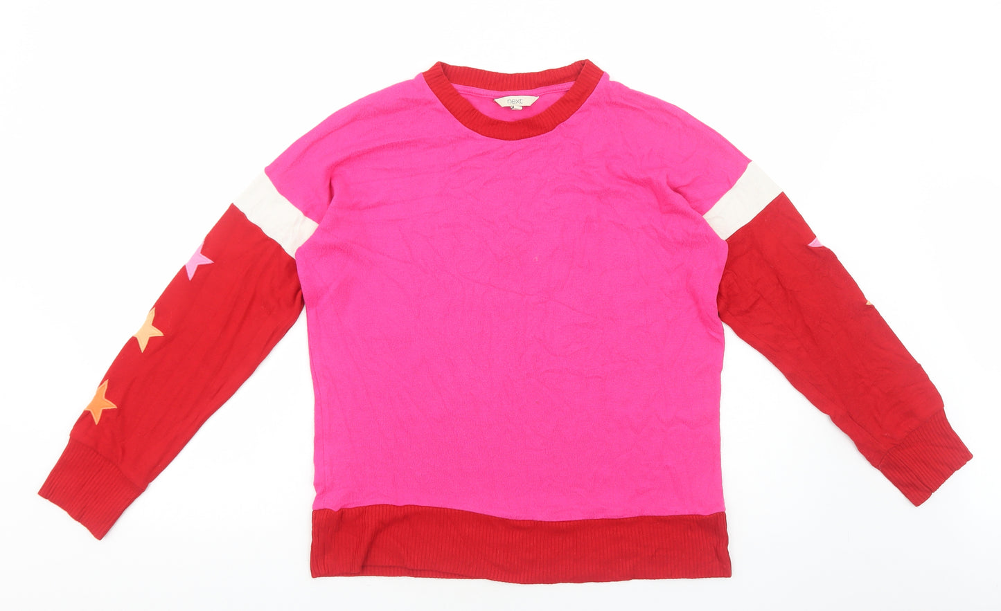 NEXT Womens Pink Round Neck Viscose Pullover Jumper Size 14