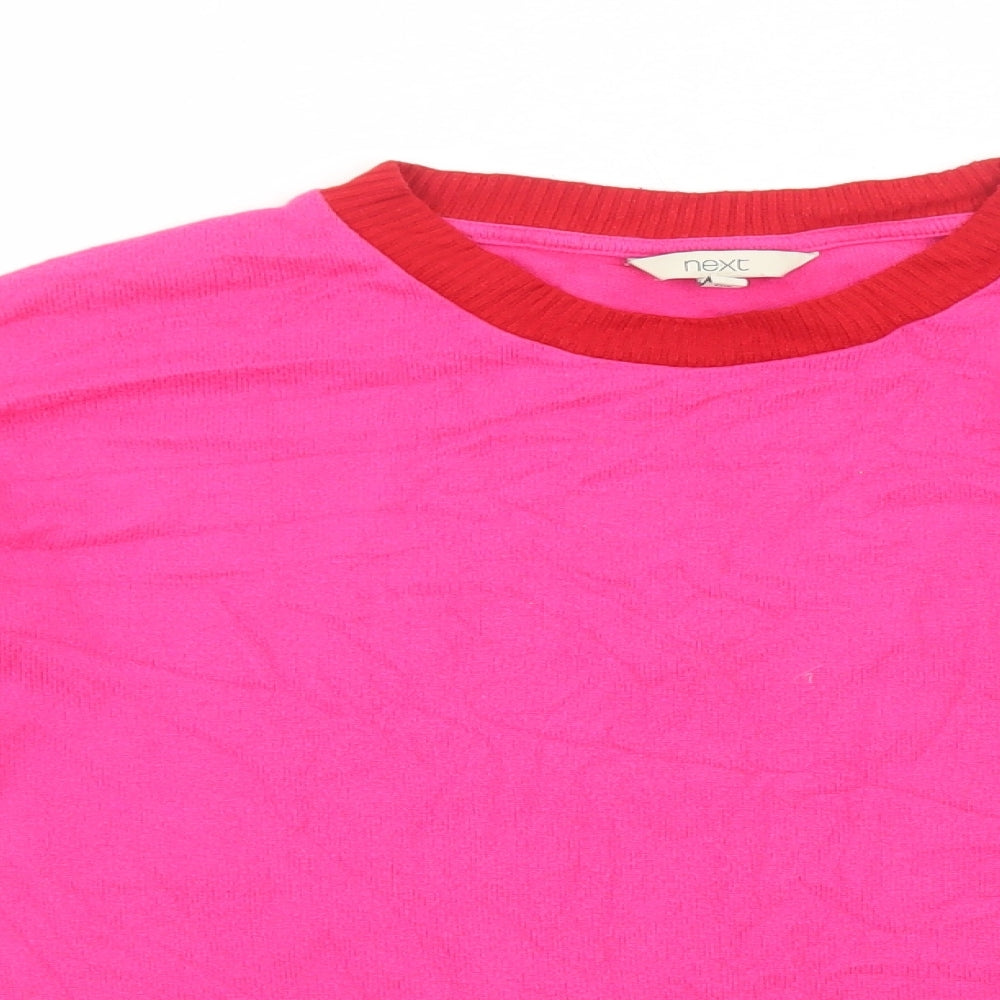 NEXT Womens Pink Round Neck Viscose Pullover Jumper Size 14