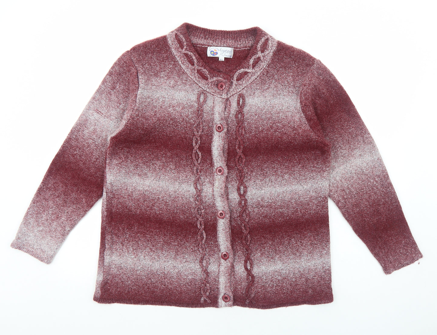 Fragrance Collections Womens Red Round Neck Acrylic Cardigan Jumper Size M - Size M-L