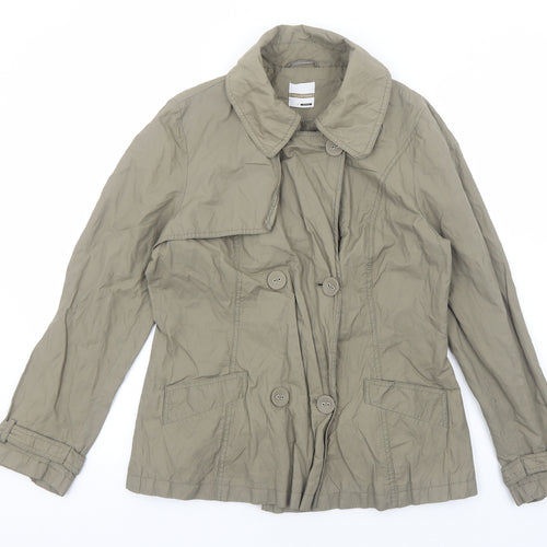 George Womens Brown Pea Coat Jacket Size 14 Button