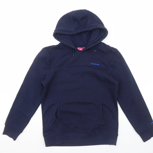 LA Gear Womens Blue Cotton Pullover Hoodie Size 8 Pullover