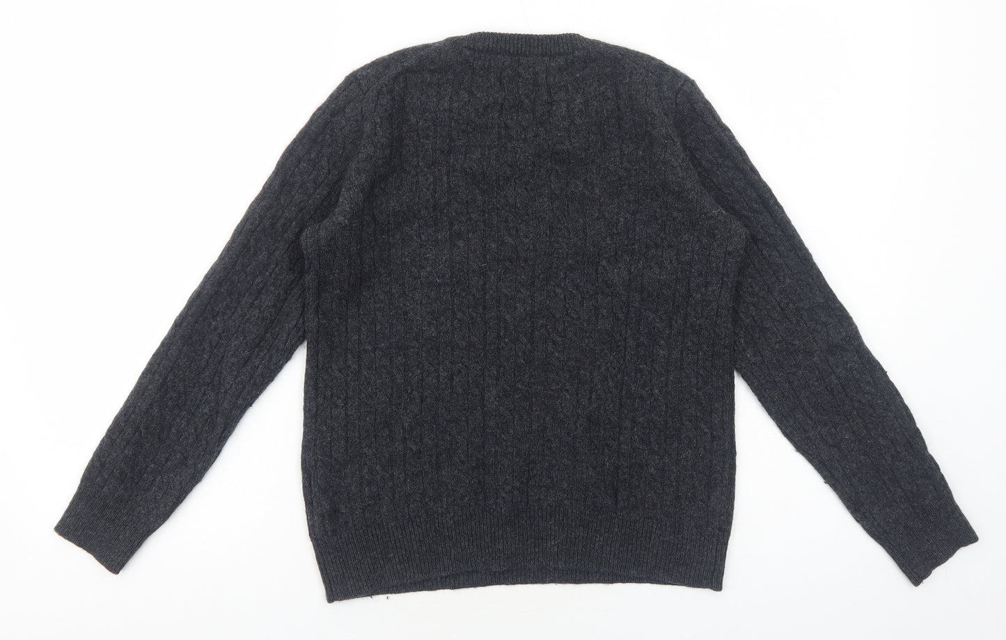 Jack Wills Womens Grey Round Neck Wool Pullover Jumper Size 12