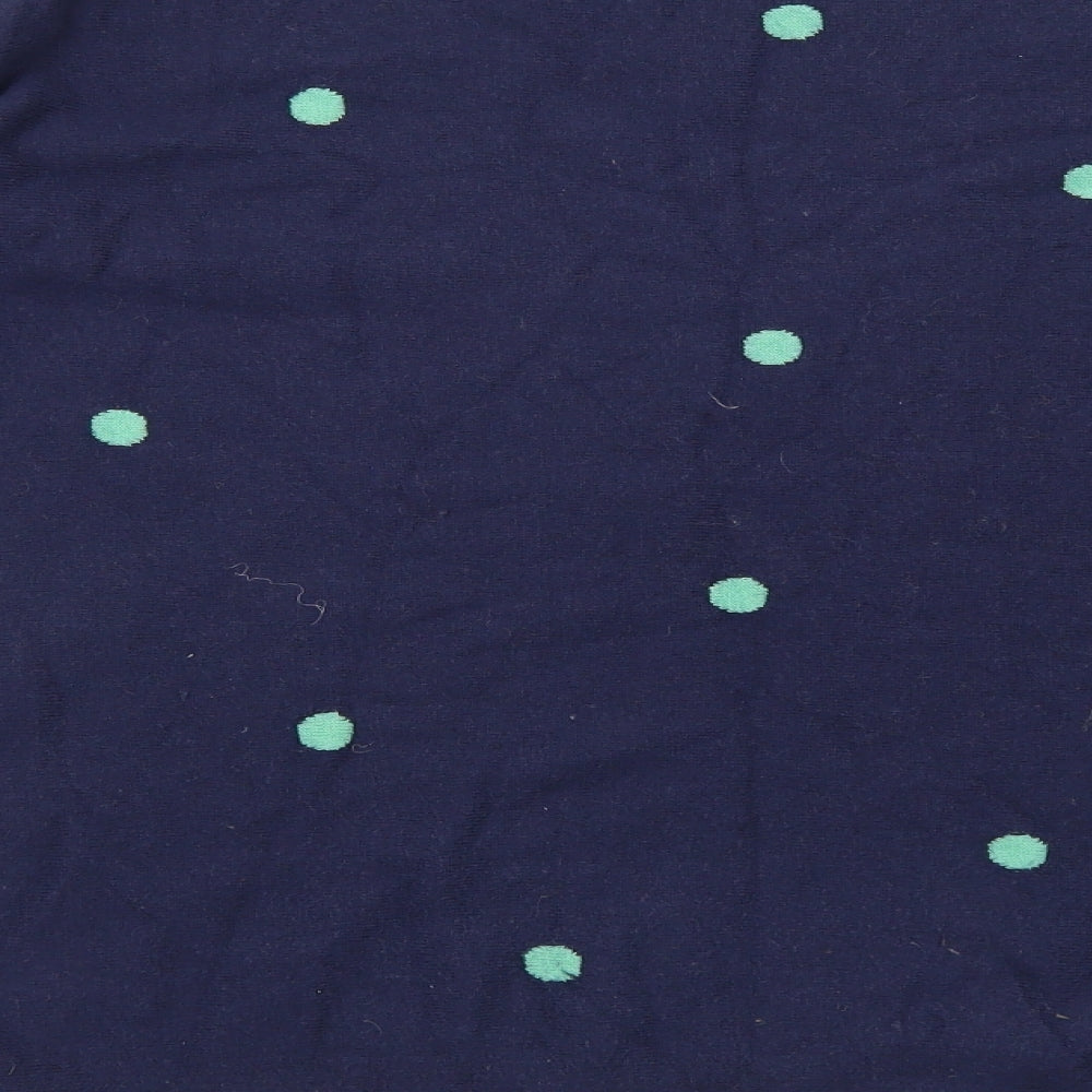 Joules Womens Blue Round Neck Polka Dot Cotton Pullover Jumper Size 16