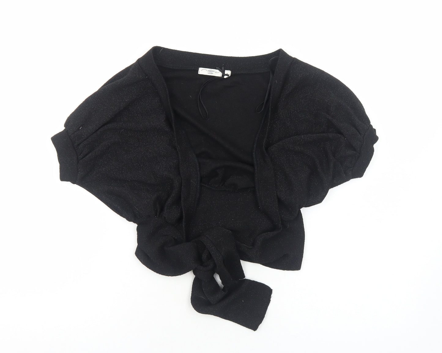 New Look Womens Black V-Neck Polyester Shrug Jumper Size 6