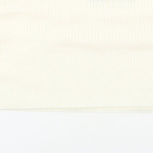 Boohoo Womens Ivory Round Neck Acrylic Pullover Jumper Size M