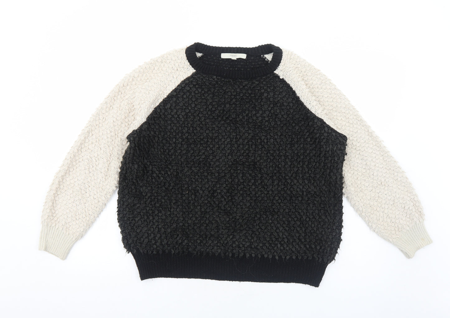 NEXT Womens Black Round Neck Acrylic Pullover Jumper Size 12