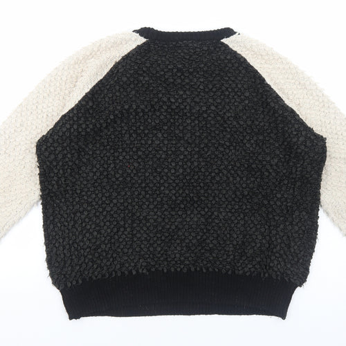 NEXT Womens Black Round Neck Acrylic Pullover Jumper Size 12