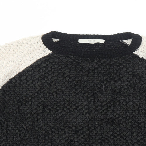 NEXT Womens Black Round Neck Acrylic Pullover Jumper Size 12