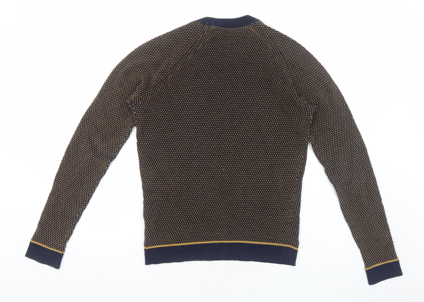 Ted Baker Mens Blue Round Neck Cotton Pullover Jumper Size S Long Sleeve