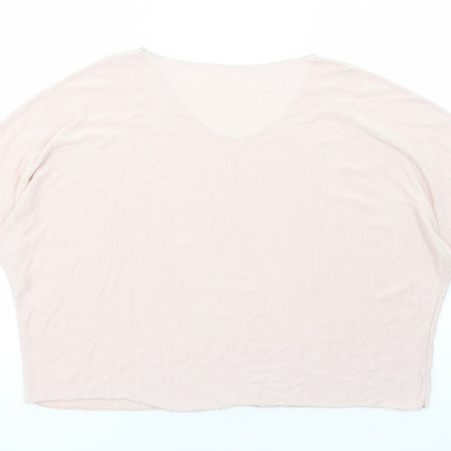 Preworn Womens Pink Viscose Basic T-Shirt Size M Round Neck