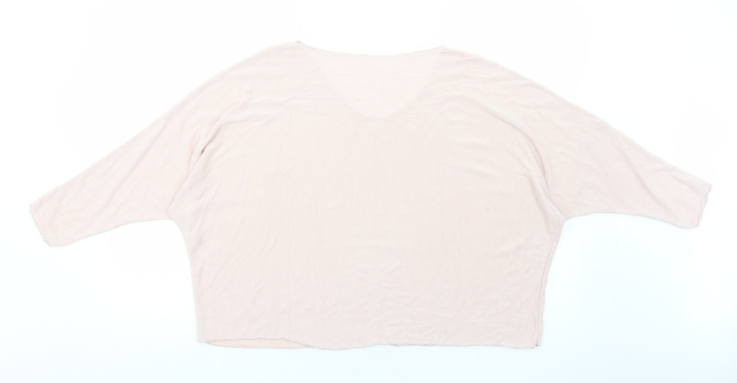 Preworn Womens Pink Viscose Basic T-Shirt Size M Round Neck