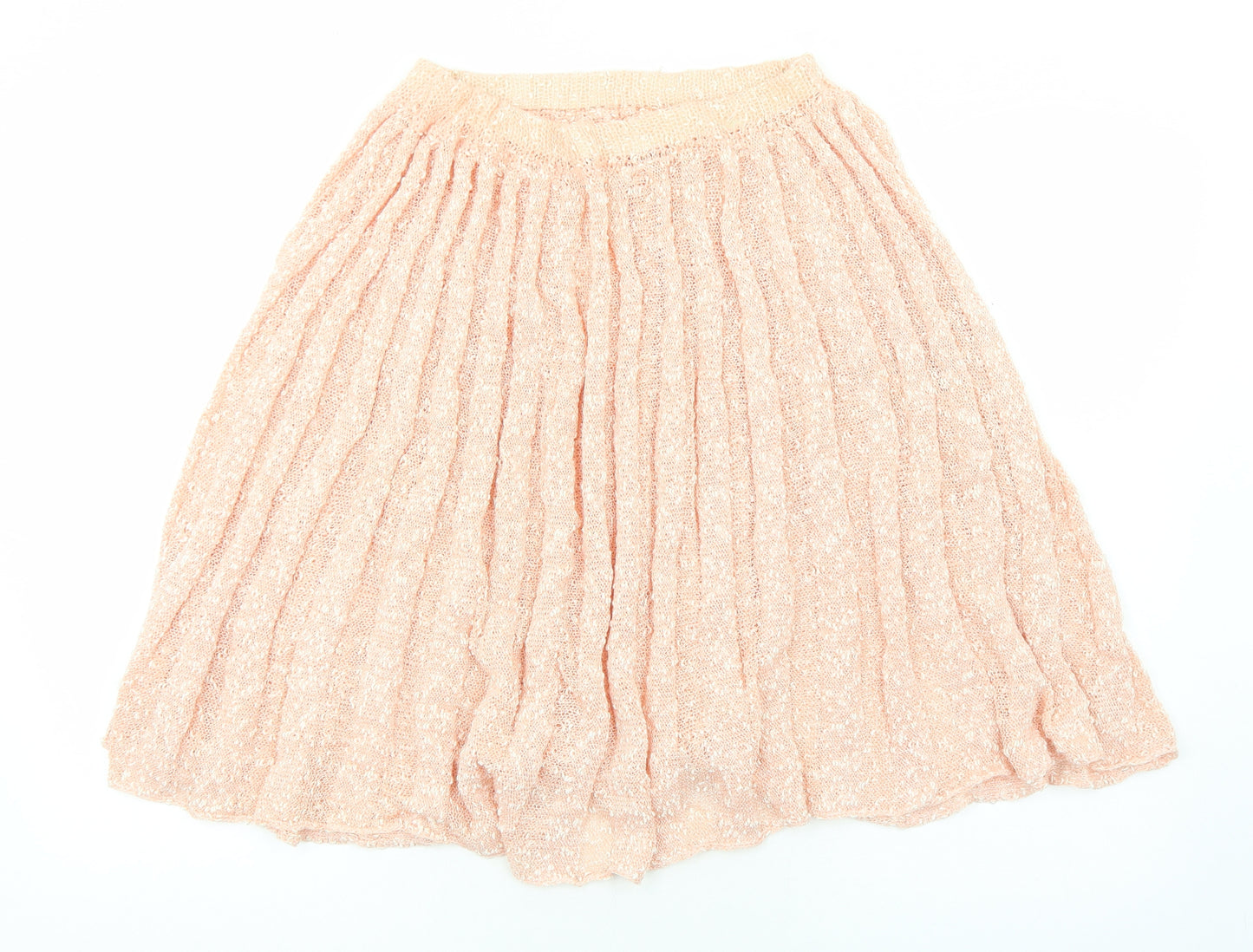 Preworn Womens Pink Polyester Pleated Skirt Size M