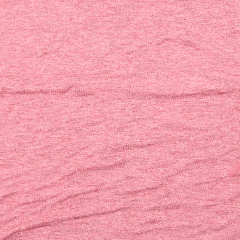 New Collection Womens Pink Viscose Basic T-Shirt Size M Round Neck - Star Print