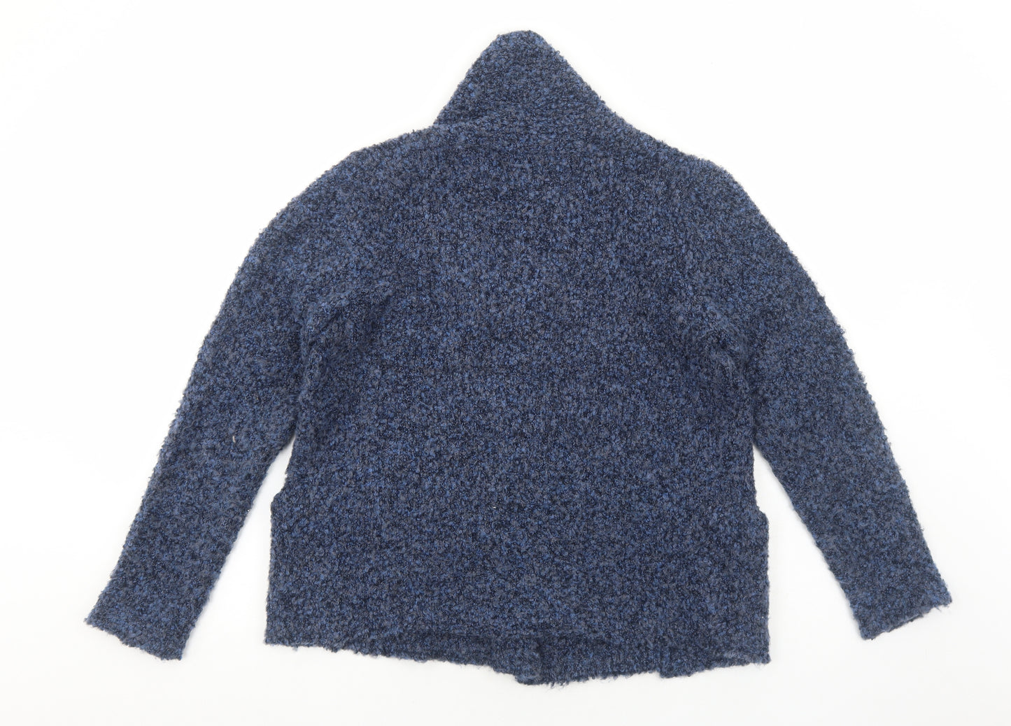 EWM Womens Blue V-Neck Acrylic Cardigan Jumper Size S
