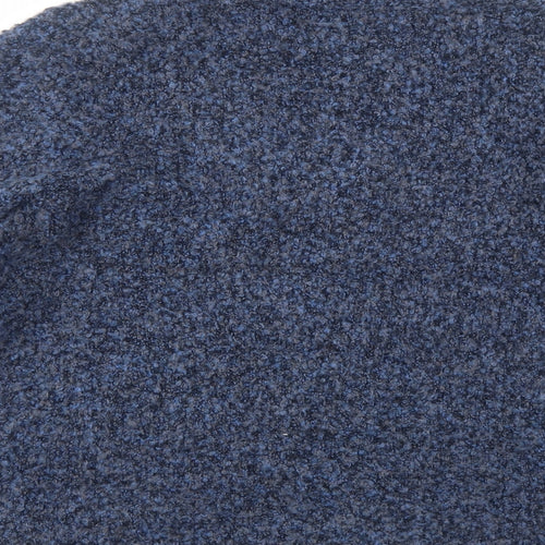 EWM Womens Blue V-Neck Acrylic Cardigan Jumper Size S
