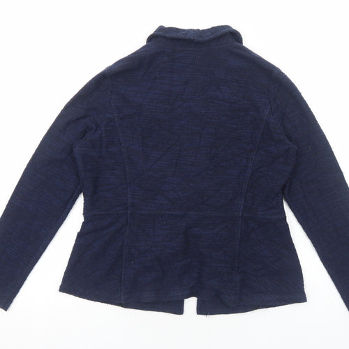 Marks and Spencer Womens Blue Geometric Overcoat Blazer Size 14