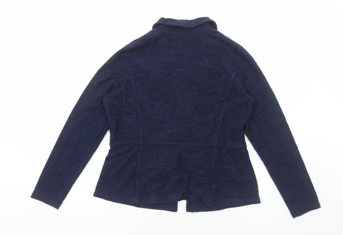 Marks and Spencer Womens Blue Geometric Overcoat Blazer Size 14