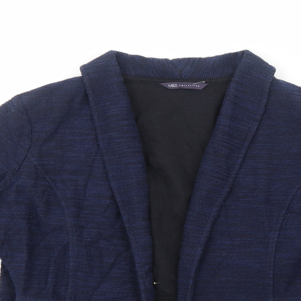 Marks and Spencer Womens Blue Geometric Overcoat Blazer Size 14