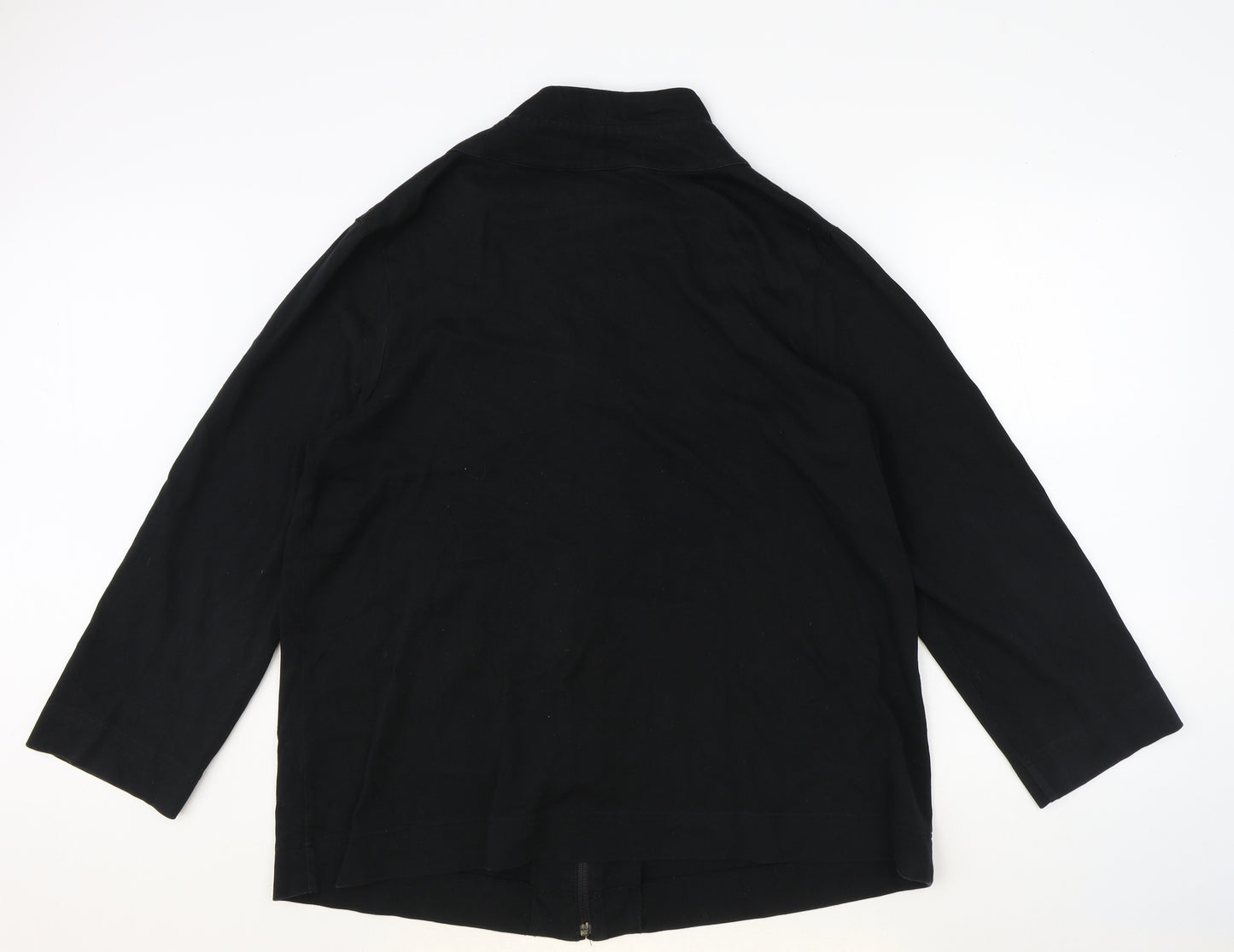 Orvis Mens Black Overcoat Coat Size XL Zip