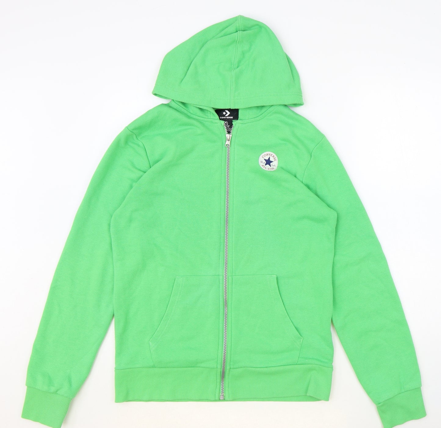 Converse Girls Green Cotton Full Zip Hoodie Size XL Zip