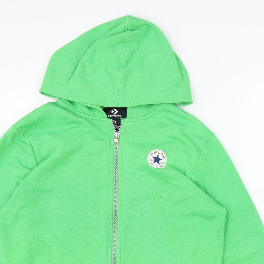 Converse Girls Green Cotton Full Zip Hoodie Size XL Zip