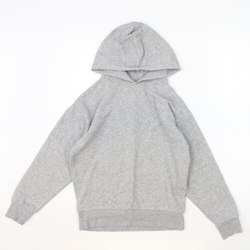 M&Co Girls Grey Cotton Pullover Hoodie Size 10 Years Pullover