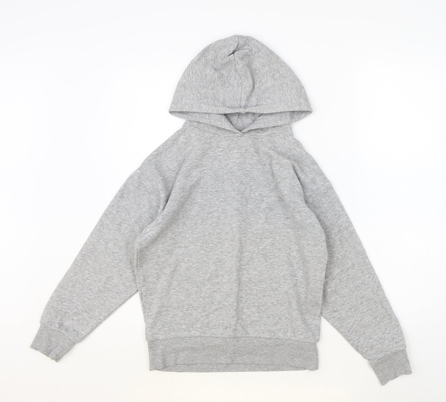 M&Co Girls Grey Cotton Pullover Hoodie Size 10 Years Pullover