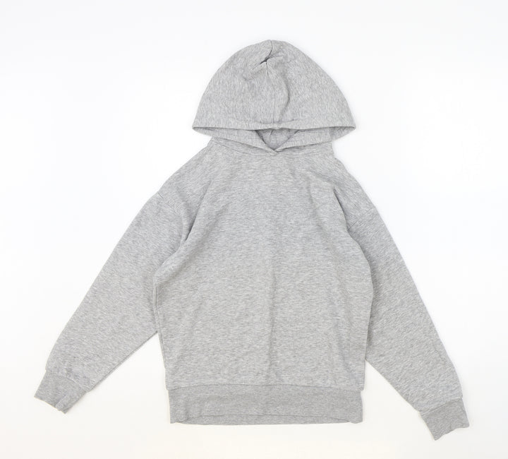 M&Co Girls Grey Cotton Pullover Hoodie Size 10 Years Pullover