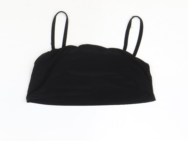 Boohoo Womens Black Polyester Cropped Tank Size 10 Square Neck