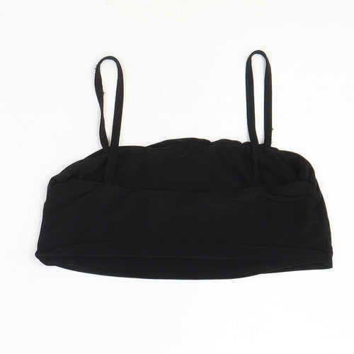 Boohoo Womens Black Polyester Cropped Tank Size 10 Square Neck