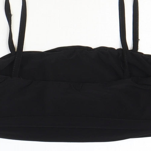 Boohoo Womens Black Polyester Cropped Tank Size 10 Square Neck
