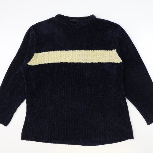 Duke Womens Blue Round Neck Acrylic Pullover Jumper Size L
