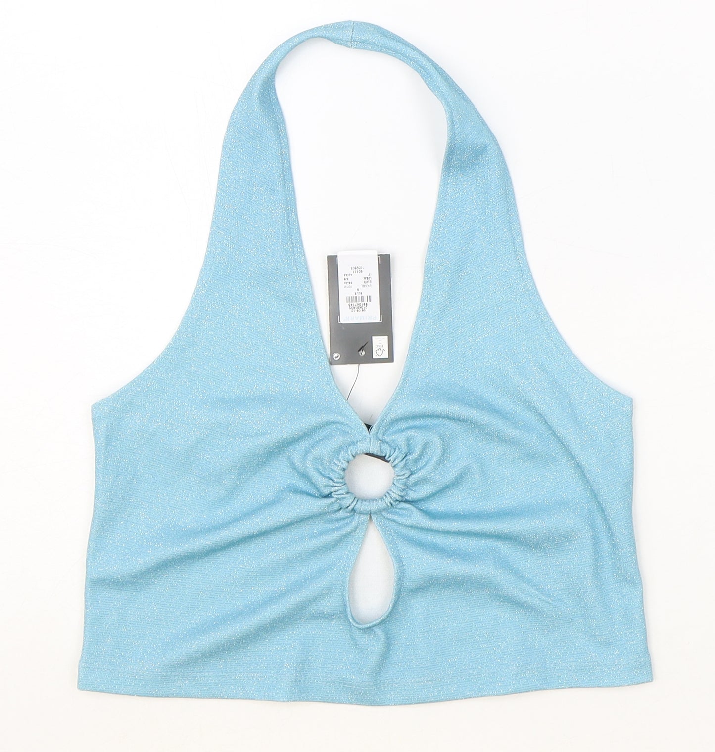 Primark Womens Blue Polyester Cropped Tank Size S Halter