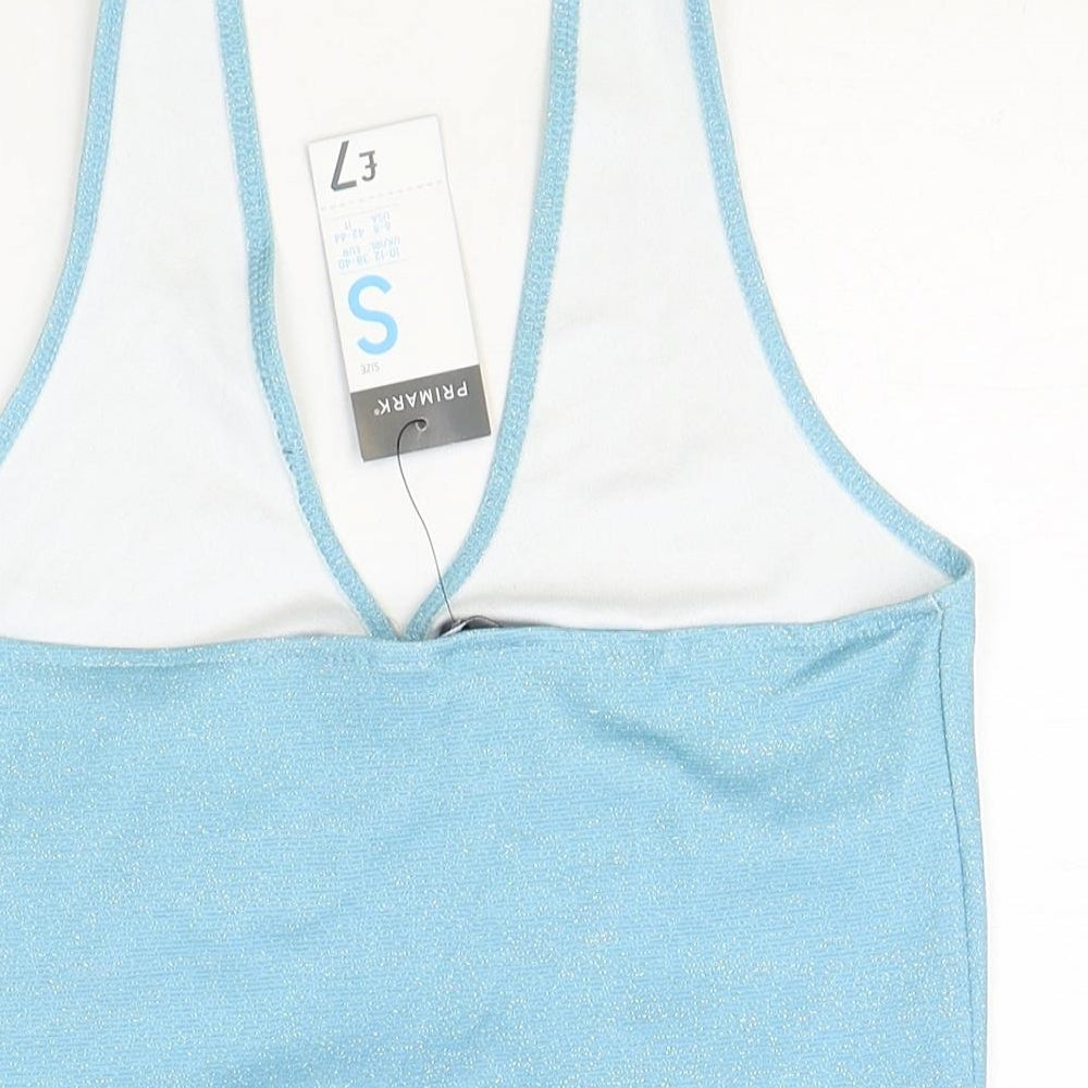 Primark Womens Blue Polyester Cropped Tank Size S Halter