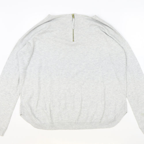 H&M Womens Grey Round Neck Acrylic Pullover Jumper Size M