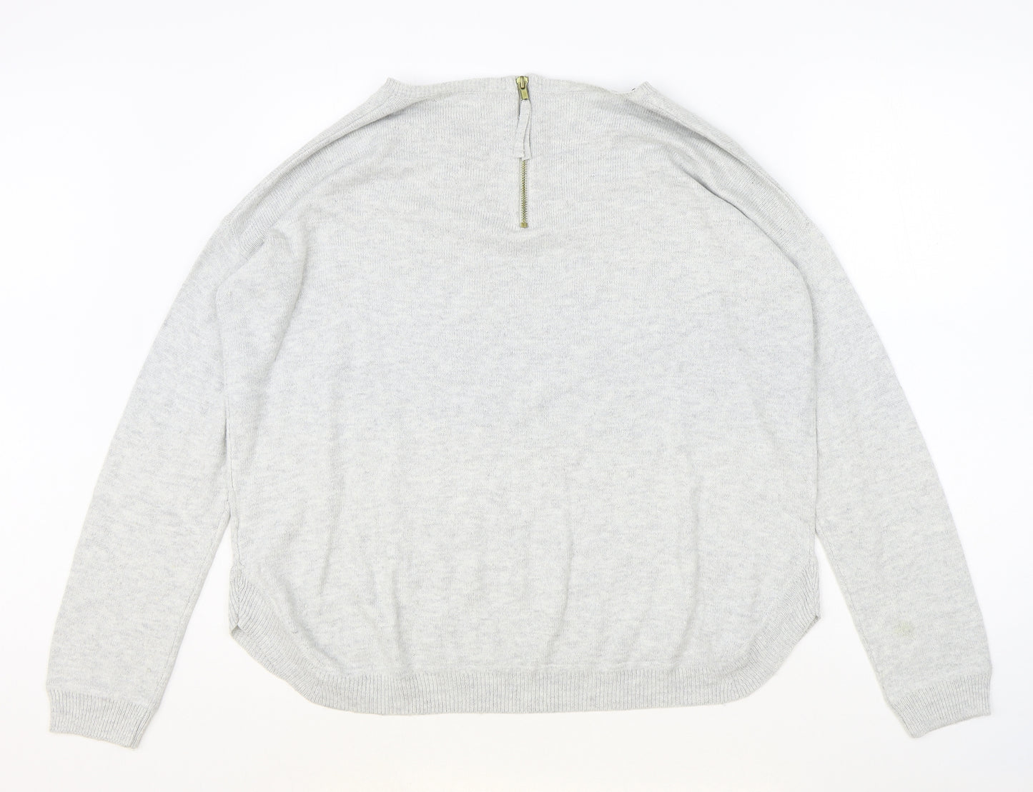 H&M Womens Grey Round Neck Acrylic Pullover Jumper Size M