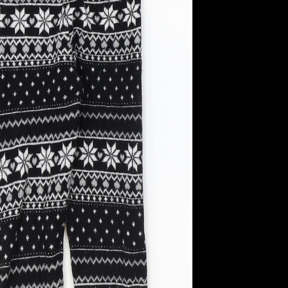 Primark Girls Black Fair Isle Viscose Jogger Trousers Size 8-9 Years Regular Pullover - Leggings
