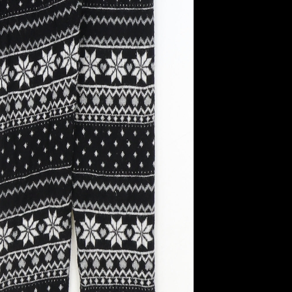 Primark Girls Black Fair Isle Viscose Jogger Trousers Size 8-9 Years Regular Pullover - Leggings