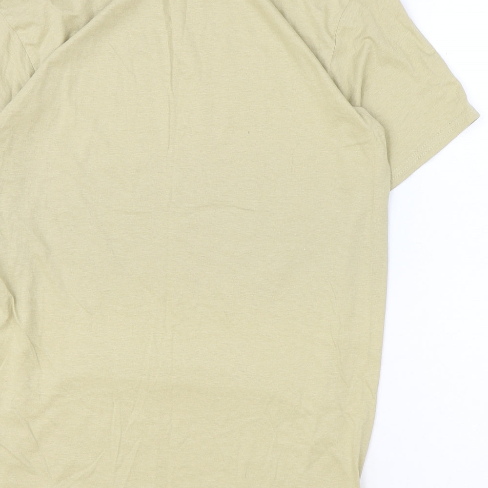 Shok Womens Brown 100% Cotton Basic T-Shirt Size M Round Neck - Ying Yang
