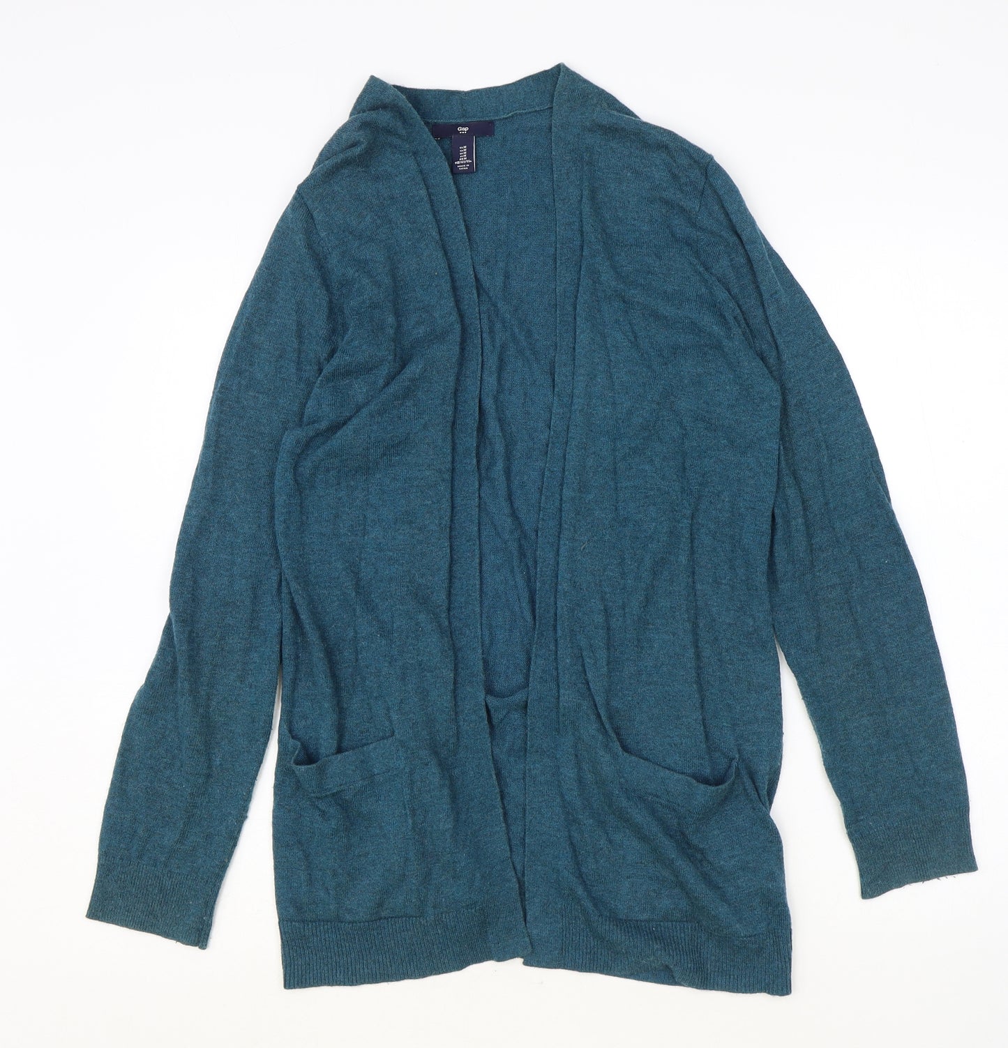 Gap Womens Blue V-Neck Cotton Cardigan Jumper Size M